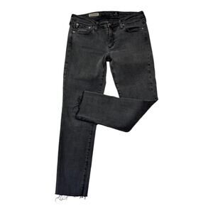 AG Adriano Goldschmied Jeans Women's Size 28 R Black The Stevie Slim Straight